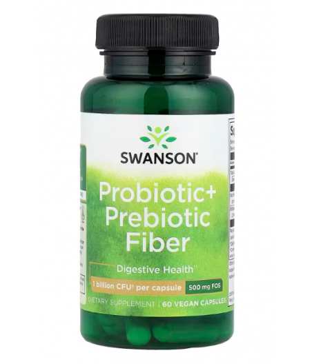 SWANSON Probiotic+ Prebiotic Fiber - 60 kapslit