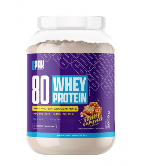 6PAK 80 WHEY PROTEIN, salted caramel - 2000g