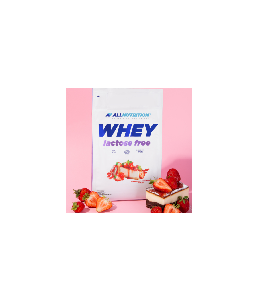 ALLNUTRITION WHEY LACTOSE FREE, srawberry-cheesecake, 700g – low-calorie product from AllNutrition, buy in SportFit Nutrition OÜ | Reg.nr. 14554498