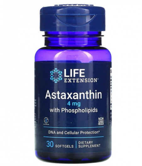 Life Extension Astaksantiin fosfolipiididega, 4 mg - 30 pehmet kapslit