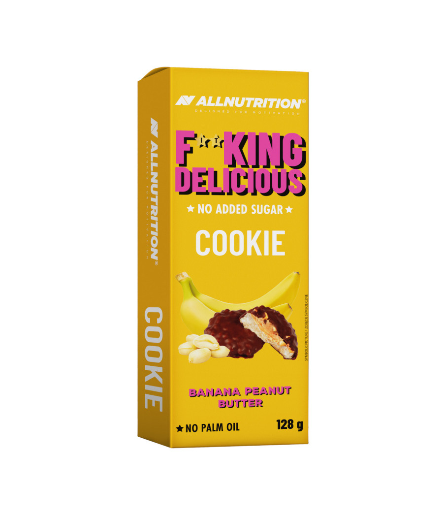 ALLNUTRITION F**KING DELICIOUS печенье – банан и арахисовое масло, 128 г – низкокалорийный продукт от AllNutrition, купить в SportFit Nutrition OÜ | Reg.nr. 14554498