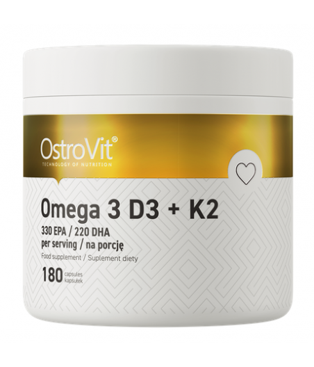 OstroVit Омега 3 D3+K2, 180 капсул