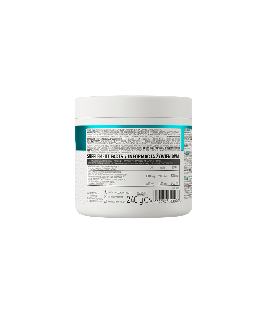 Ostrovit CLA 1000, 180 капсул – низкокалорийный продукт от Ostrovit, купить в SportFit Nutrition OÜ | Reg.nr. 14554498