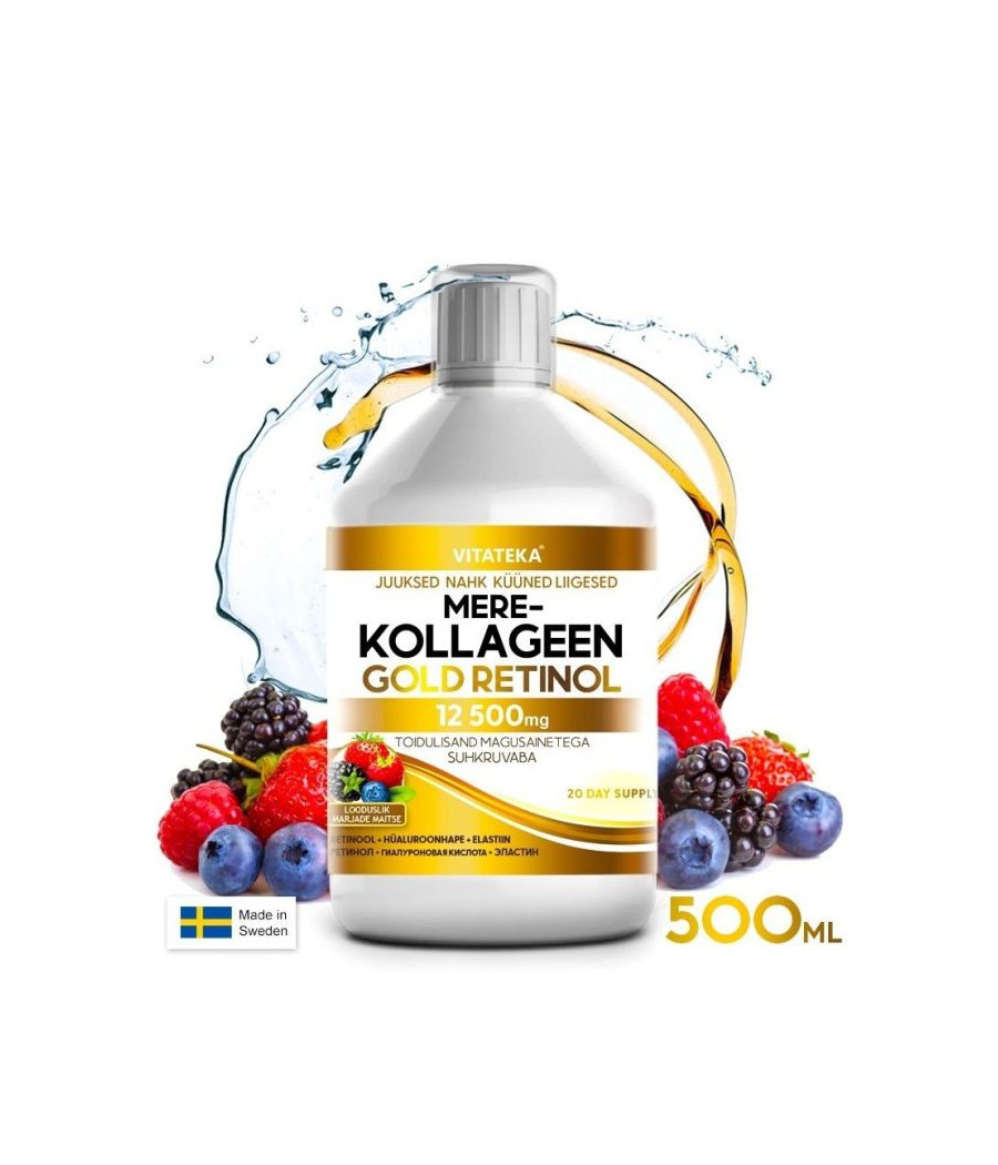 VITATEKA Marine Collagen with Retinol, 500 ml – low-calorie product from VITATEKA, buy in SportFit Nutrition OÜ | Reg.nr. 14554498
