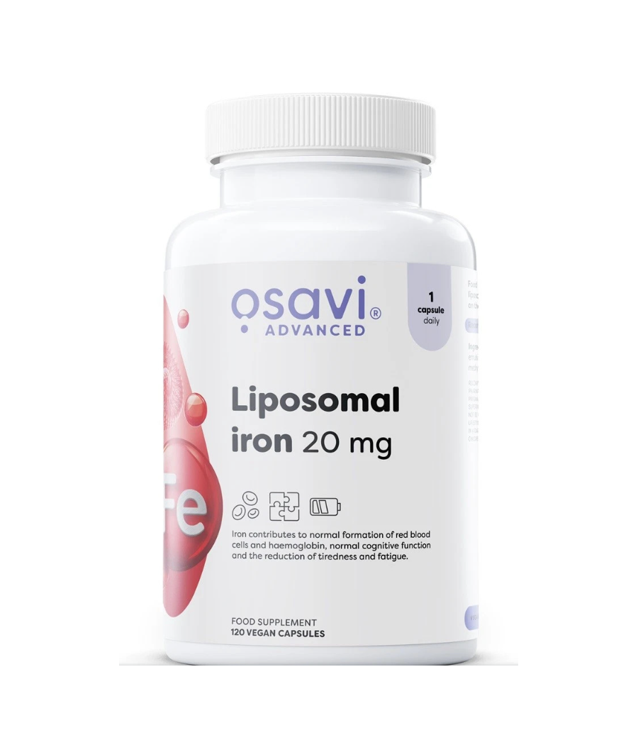 Liposomal Iron, 20 mg — 120 caps – low-calorie product from Osavi, buy in SportFit Nutrition OÜ | Reg.nr. 14554498
