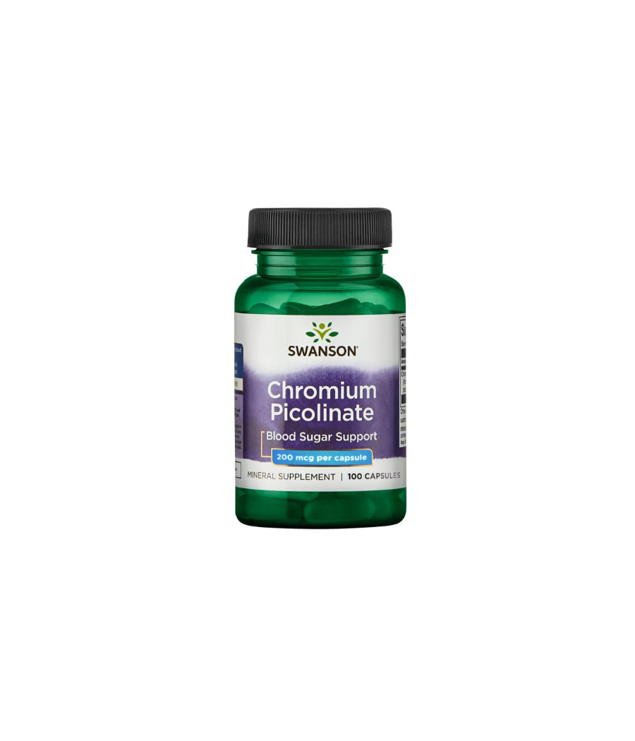 SWANSON Kroompikolinaat, 200 mcg - 100 kapslit – madala kalorsusega toode firmalt SWANSON, osta SportFit Nutrition OÜ | Reg.nr. 14554498-ist