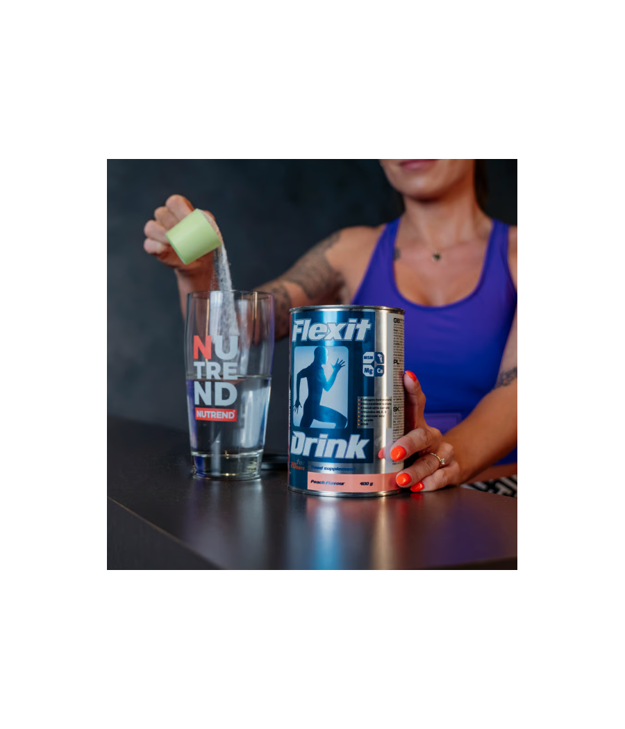 Flexit Drink, Peach - 400 g – low-calorie product from NUTREND, buy in SportFit Nutrition OÜ | Reg.nr. 14554498