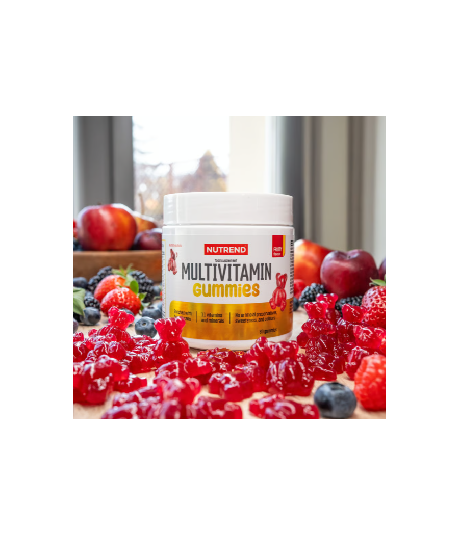 NUTREND Multivitamiini kummikommid, puuviljamaitselised - 60 tk – madala kalorsusega toode firmalt NUTREND, osta SportFit Nutrition OÜ | Reg.nr. 14554498-ist