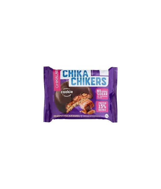 CHIKALAB Chika Chikers glasuuritud proteiiniküpsis maapähkli ja karamelliga, 40 g