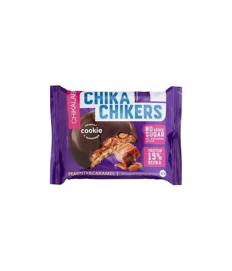 CHIKALAB Chika Chikers glasuuritud proteiiniküpsis maapähkli ja karamelliga, 40 g