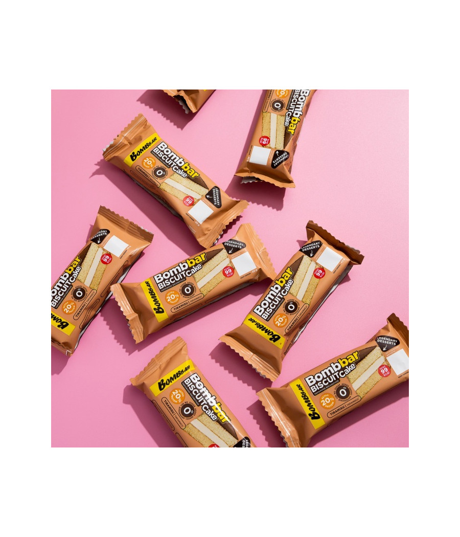 Протеиновое бисквитное пирожное Bombbar Biscuit Cake со вкусом тирамису, 45 г – низкокалорийный продукт от Bombbar, купить