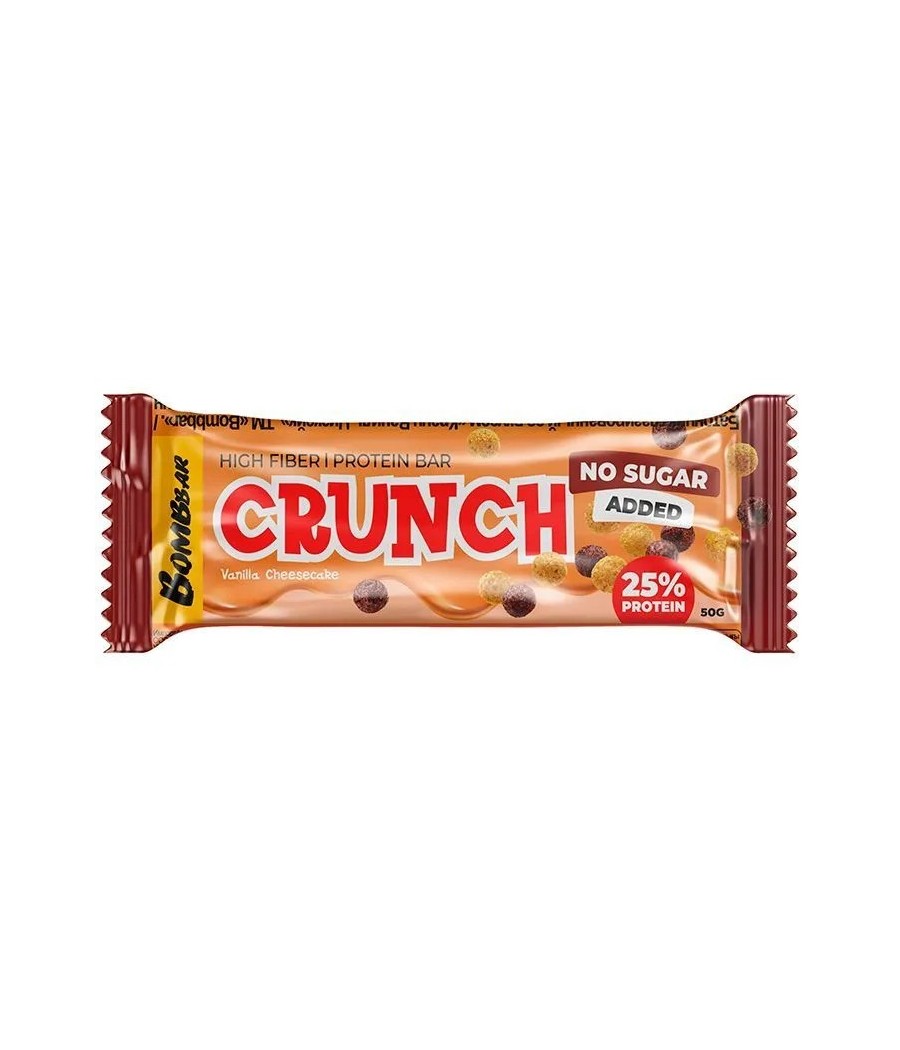 "BOMBBAR" CRUNCH glasuuritud batoon Crunch Vanilla Cheesecake maitsega, 50 g – madala kalorsusega toode firmalt Bombbar, osta Bombbar-ist