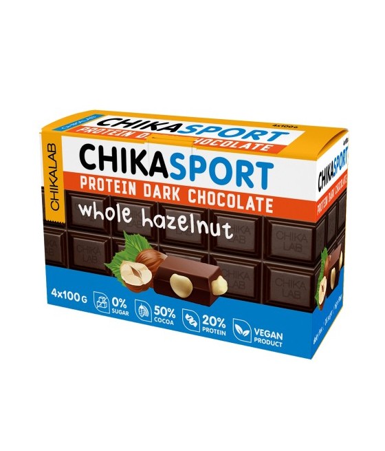 CHIKASPORT CHIKALAB Шоколад протеиновый темный с фундуком100 г