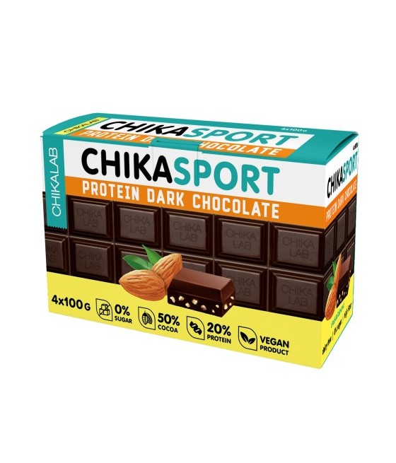 CHIKASPORT CHIKALAB Протеиновый шоколад Тёмный с миндалём 100г
