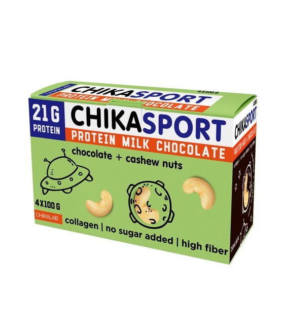 CHIKASPORT CHIKALAB Шоколад протеиновый молочный с кешью 100 г