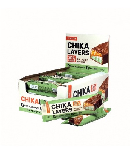 CHIKALAB CHIKA LAYERS Chocolate Protein bar Фисташковый йогурт 60 gr