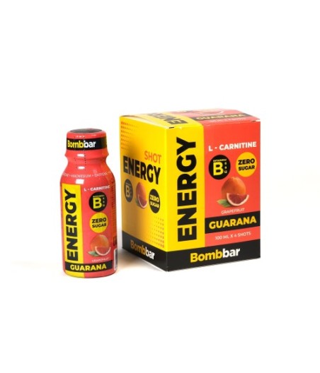Bombbar ENERGY L-carnitine + Guarana - спортивный энергетический напиток, 100мл. Грейпфрут