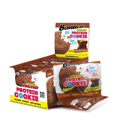 PROTEIN COOKIE Bombbar Протеиновое печенье  Шоколадный брауни, низкокалорийное, 40 г