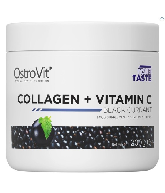 OstroVit Коллаген + Витамин С 200 г (говяжий коллаген) черная смородина