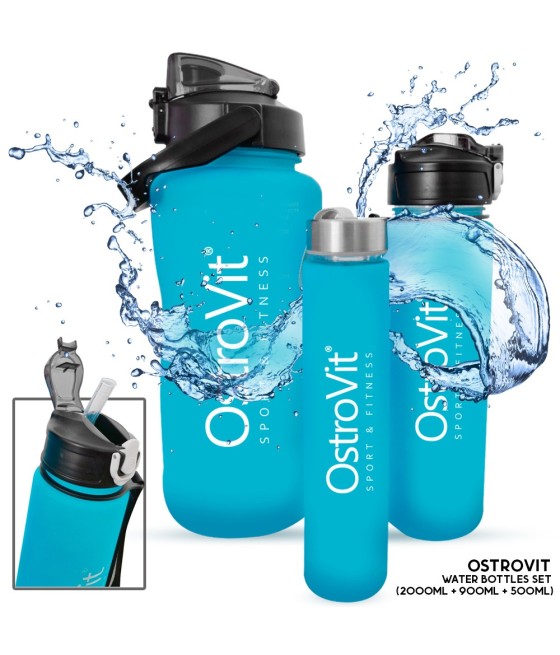 OstroVit Water bottles 2000 ml + 900 ml + 500 ml Blue
