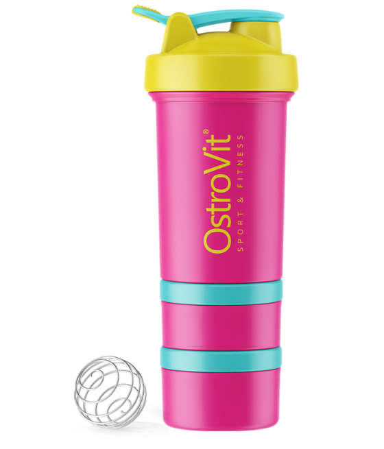 OstroVit Shaker Premium 450 мл Miami Vibes Edition Värvus: kollane-roosa