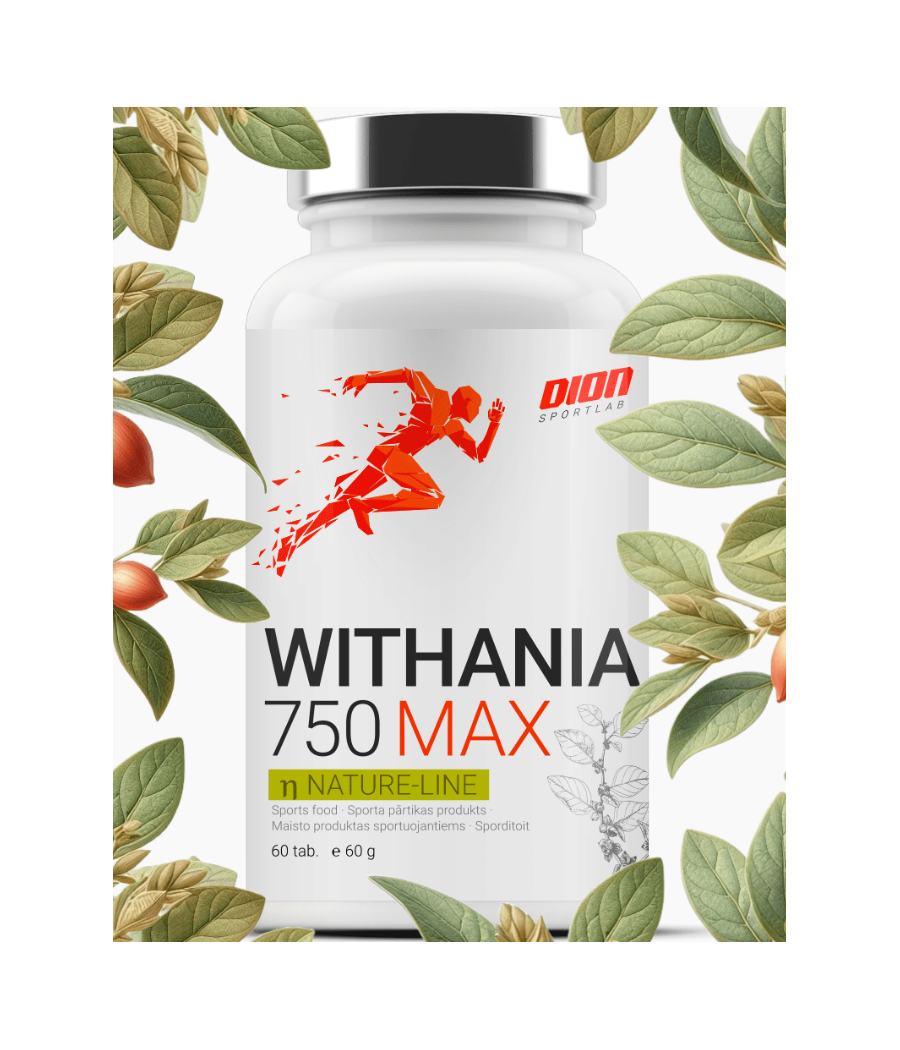 WITHANIA 750 MAX Indian ginseng (Ashwagandha) 60 tab – low-calorie product from DION Sportlab, buy in Bombbar