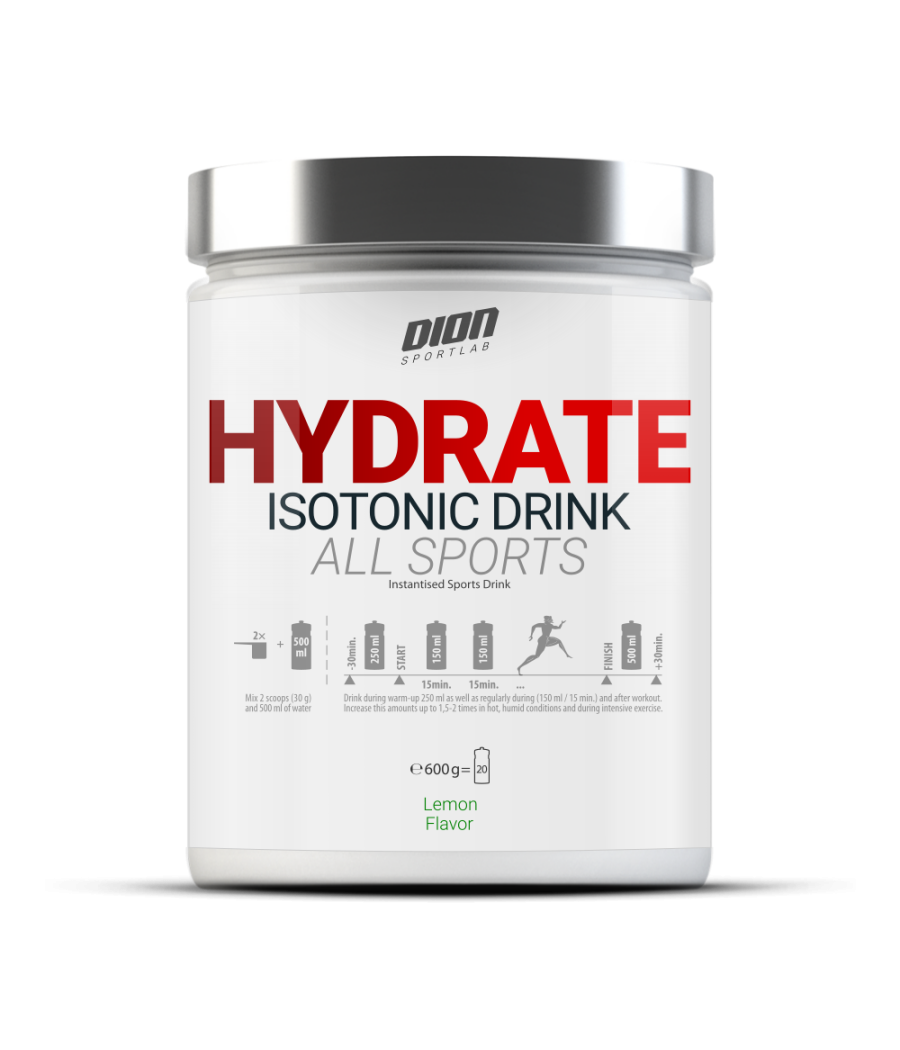 HYDRATE ALL SPORTS Isotooniline spordijook (sidrunimaitseline) "Dion", 600 g – madala kalorsusega toode firmalt , osta Bombbar-ist