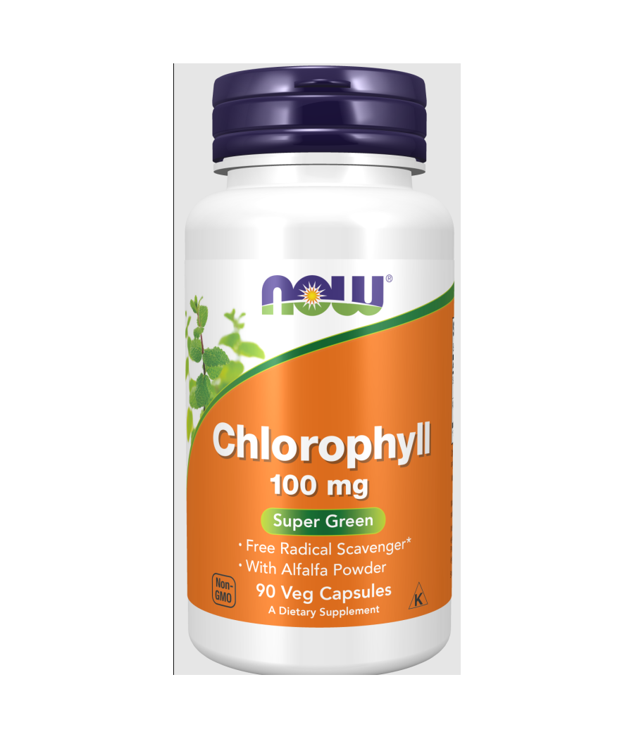 NOW Chlorophyll, 100mg - 90 vegan capsules – low-calorie product from NOW, buy in Bombbar