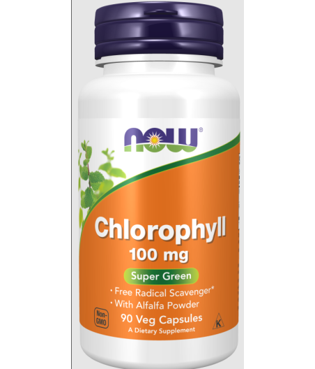 NOW Chlorophyll, 100mg - 90 vegan capsules