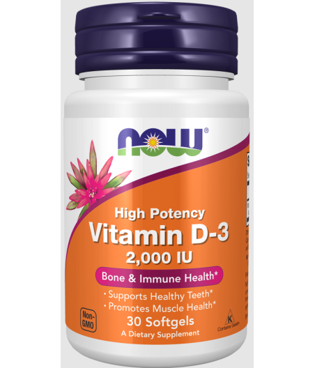 Vitamin D-3, 2000 IU - 30 softgels