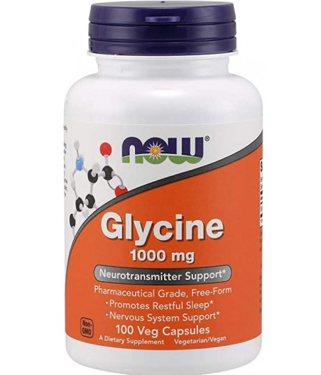 NOW Glycine, 1000mg - 100 веган капсул