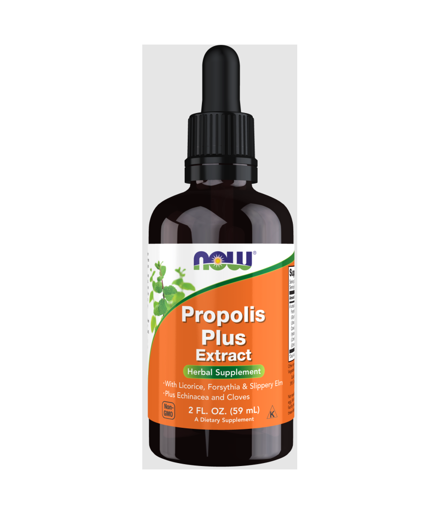 NOW Propolis Plus Extract - 60 мл – низкокалорийный продукт от NOW, купить в Bombbar