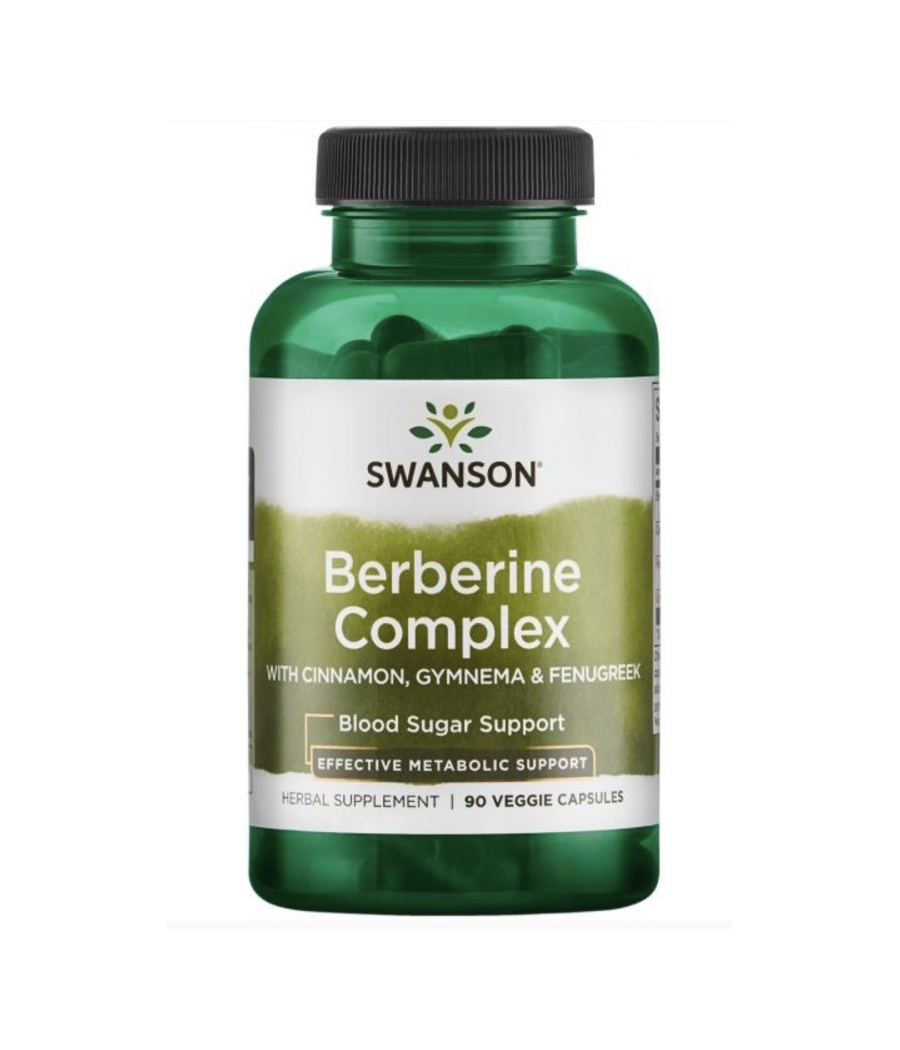 Berberine Complex with Cinnamon, Gymnema & Fenugreek - 90 vcaps – low-calorie product from SWANSON, buy in Bombbar