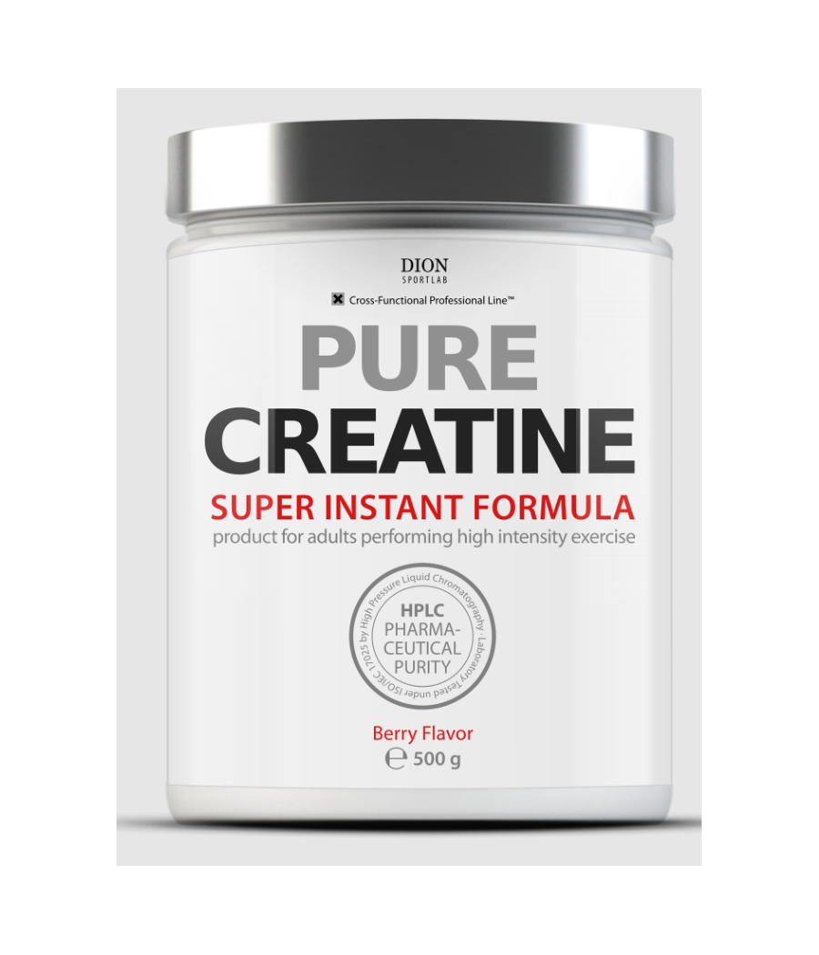 PURE CREATINE with flavor berry Creatine Monohydrate 500gr – low-calorie product from DION Sportlab, buy in Bombbar