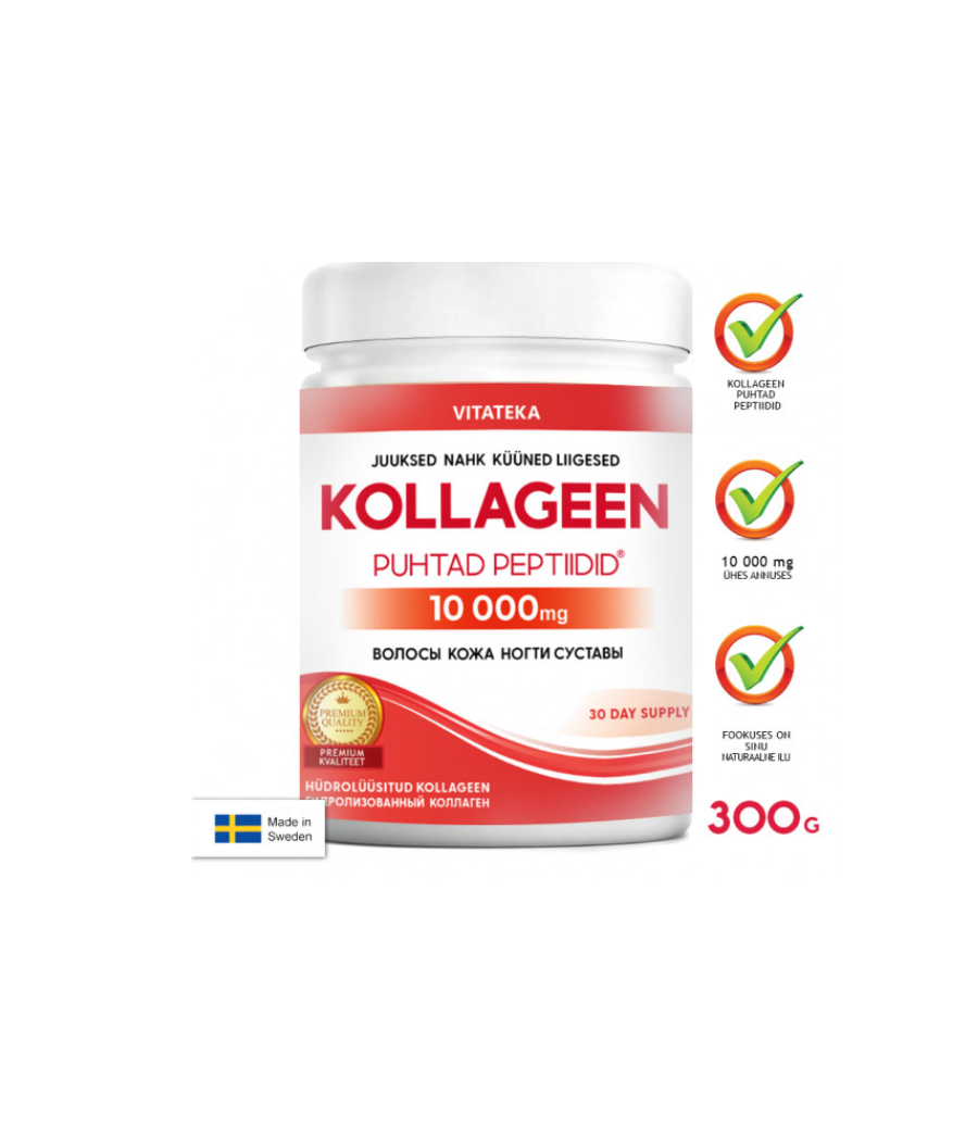 VITATEKA Veisekollageeni Pulber 10 000 mg, 300 g – madala kalorsusega toode firmalt VITATEKA, osta Bombbar-ist