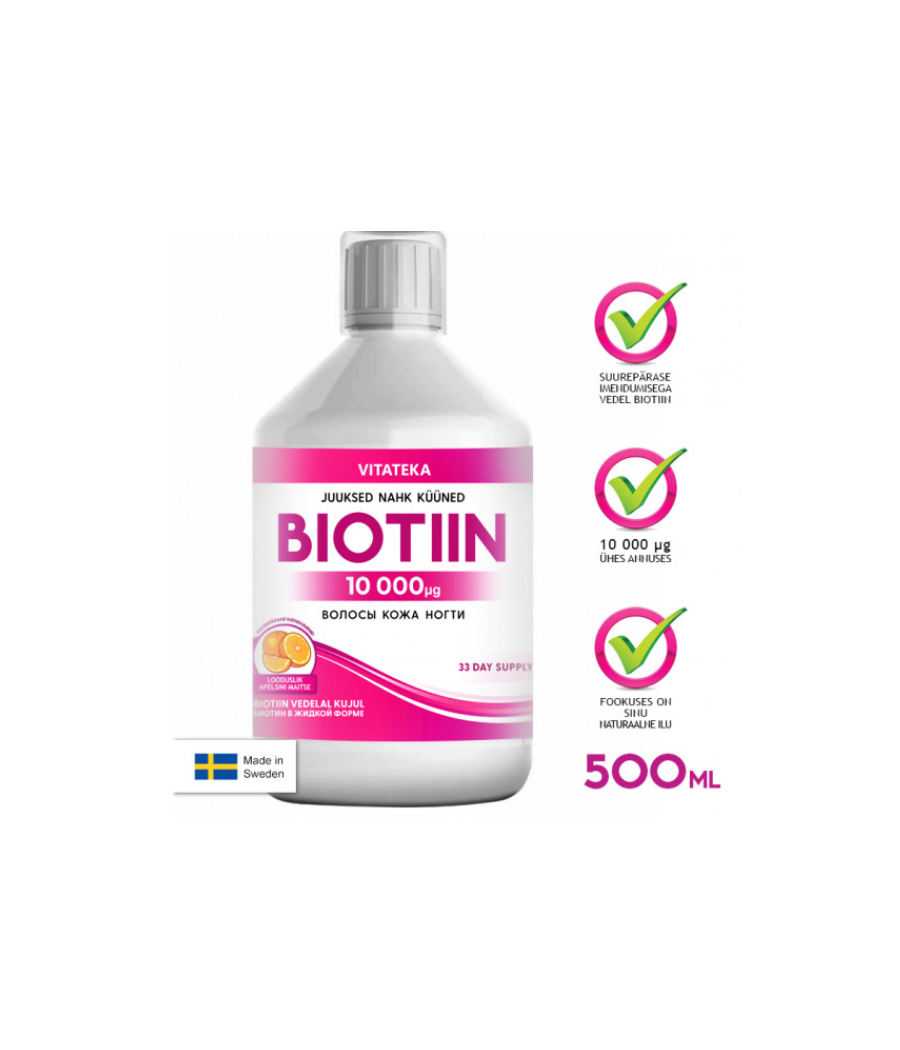 Biotiin 10 000 mcg "VITATEKA", 500 ml / EE – madala kalorsusega toode firmalt VITATEKA, osta Bombbar-ist