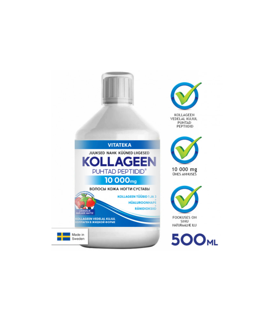 Loomne Kollageen 10 000 mg "VITATEKA", 500 ml – madala kalorsusega toode firmalt VITATEKA, osta Bombbar-ist