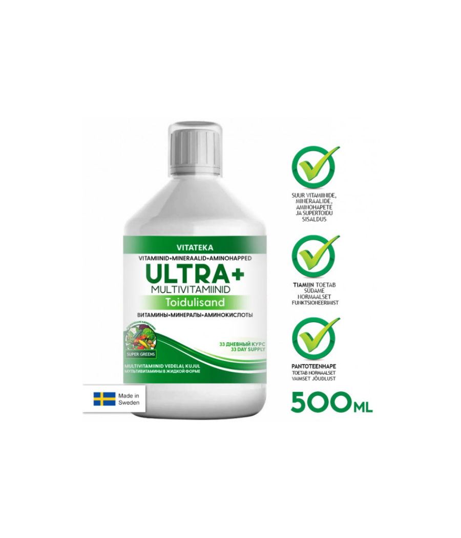 Поливитамины ultra+ 500мл vitateka – низкокалорийный продукт от VITATEKA, купить в Bombbar