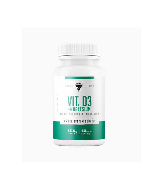 VITAMIIN D3 + MAGNEESIUM "TREC NUTRITION", 60 kapslit