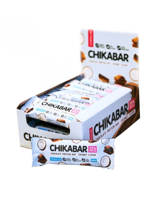 CHIKABAR "CHIKALAB" glasuuritud batoon kookose täidisega, 60 g.