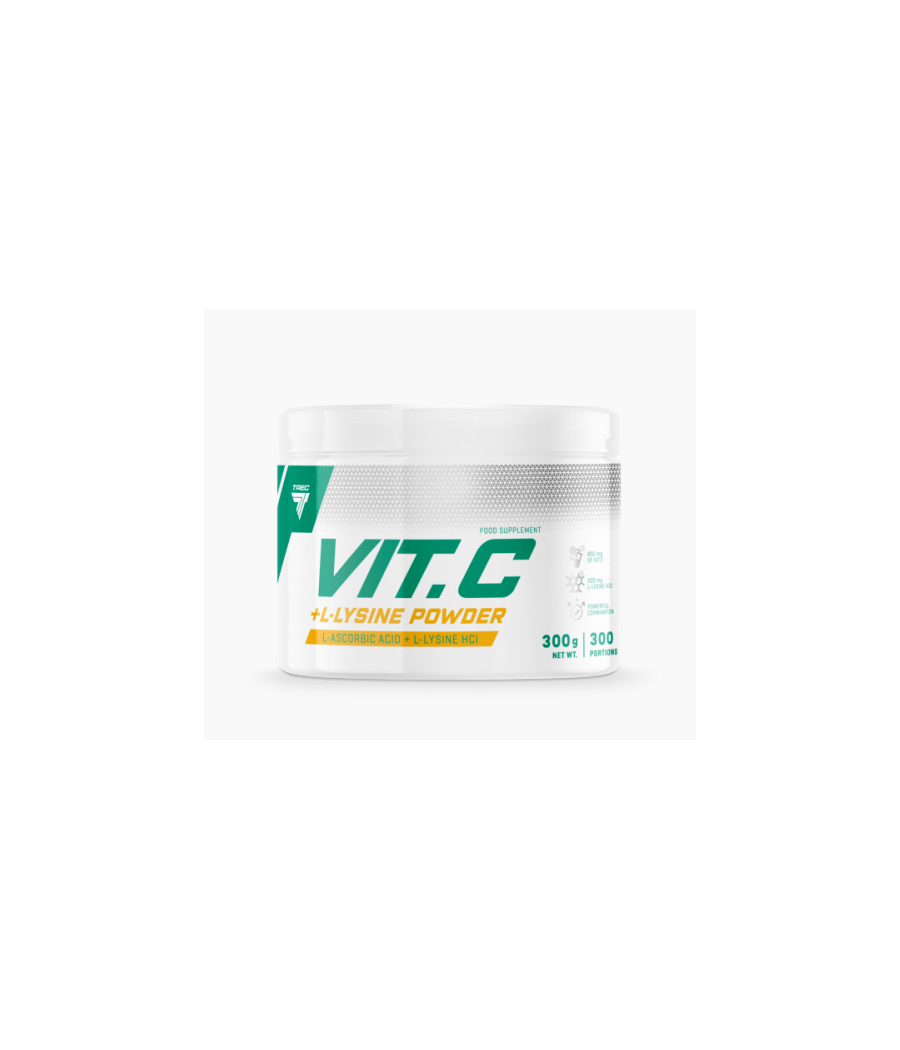 VIT. C + L- LYSINE POWDER 300g JAR – низкокалорийный продукт от TREC NUTRITION, купить в Bombbar