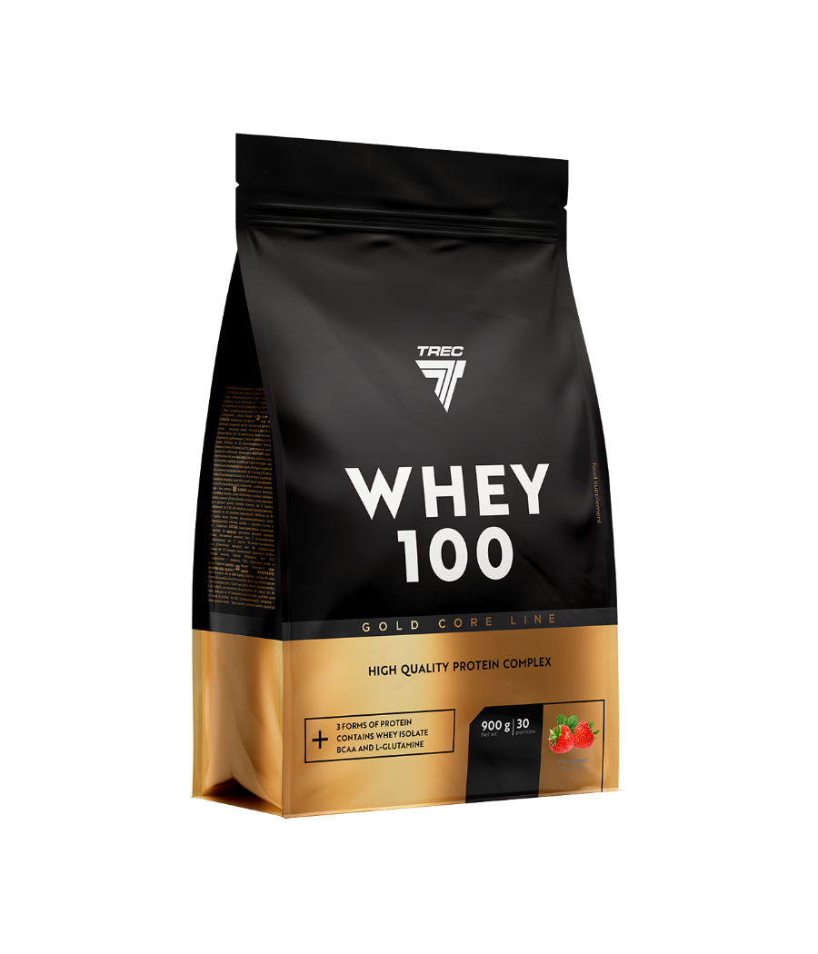 GOLD CORE WHEY 100  900g STRAWBERRY – низкокалорийный продукт от TREC NUTRITION, купить в Bombbar