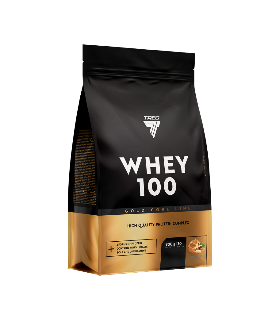 GOLD CORE WHEY 100  900g PEANUT BUTTER – низкокалорийный продукт от TREC NUTRITION, купить в Bombbar