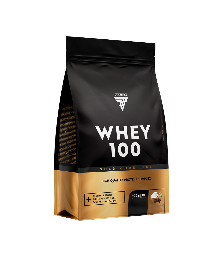 GOLD CORE WHEY 100  900g CHOCOLATE-COCONUT – низкокалорийный продукт от TREC NUTRITION, купить в Bombbar